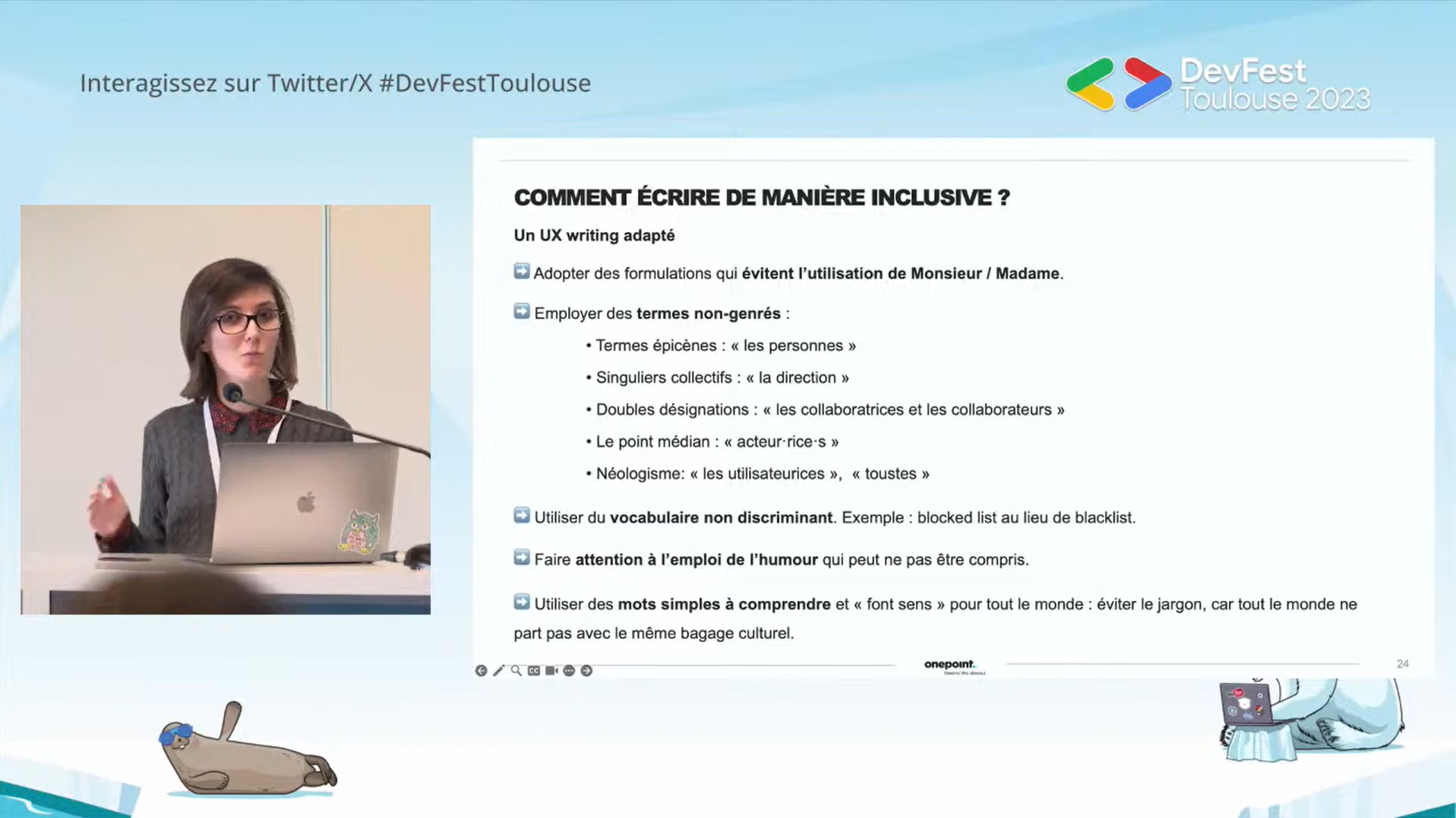 Slide de la conférence de Noémie M. Rivière sur l&rsquo;inclusivité