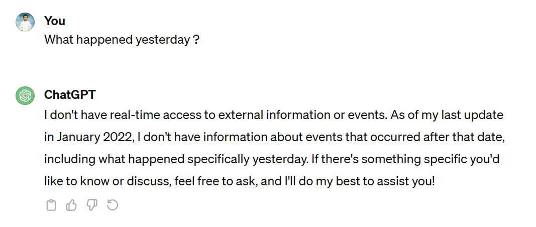 Chatgpt in action: real time information retrieval?