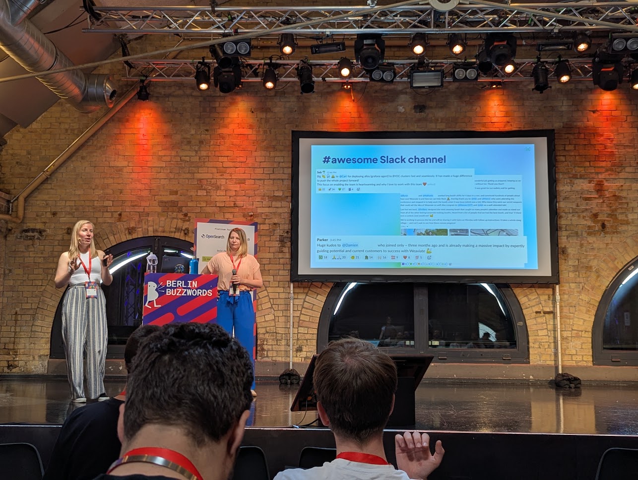 Nehring and de Groot on stage