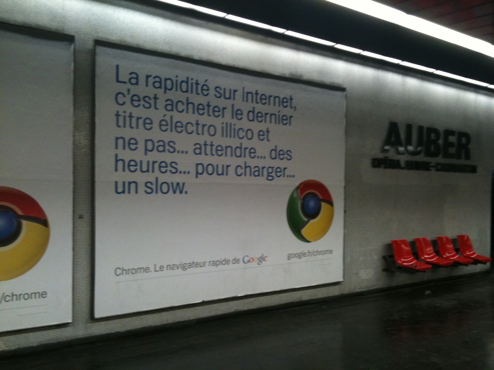 Campagne affichage métro Google pour son navigateur Chrome